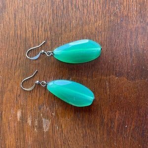 Jungle green dangle earrings